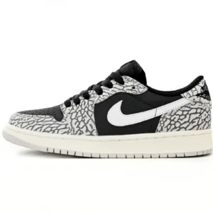 Air Jordan 1 Low Black Cement Elephant